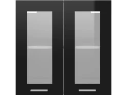 vidaXL Hängeglasschrank Schwarz 60x31x60 cm Holzwerkstoff