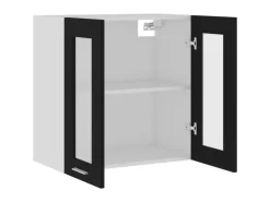 vidaXL Hängeglasschrank Schwarz 60x31x60 cm Holzwerkstoff