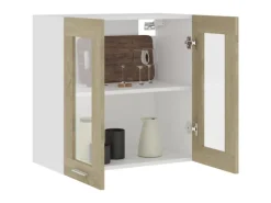 vidaXL Hängeglasschrank Sonoma-Eiche 60x31x60 cm Holzwerkstoff