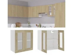 vidaXL Hängeglasschrank Sonoma-Eiche 60x31x60 cm Holzwerkstoff