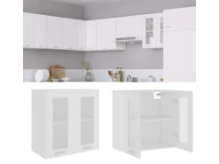 vidaXL Hängeglasschrank Weiß 60x31x60 cm Holzwerkstoff