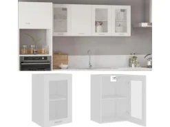 vidaXL Hängeglasschrank Weiß 40x31x60 cm Holzwerkstoff