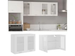 vidaXL Hängeglasschrank Weiß 80x31x60 cm Holzwerkstoff