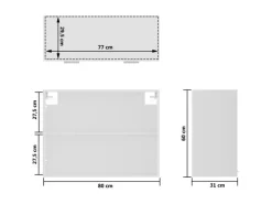 vidaXL Hängeglasschrank Weiß 80x31x60 cm Holzwerkstoff