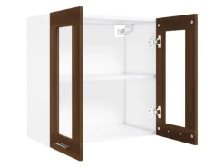 vidaXL Hängeschrank Glas Braun Eichen-Optik 60x31x60 cm Holzwerkstoff