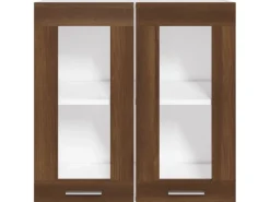 vidaXL Hängeschrank Glas Braun Eichen-Optik 60x31x60 cm Holzwerkstoff
