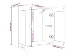vidaXL Hängeschrank Glas Braun Eichen-Optik 60x31x60 cm Holzwerkstoff