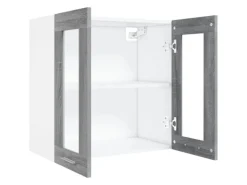 vidaXL Hängeschrank Glas Grau Sonoma 60x31x60 cm Holzwerkstoff