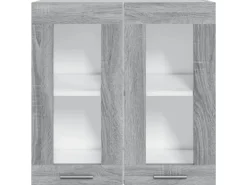 vidaXL Hängeschrank Glas Grau Sonoma 60x31x60 cm Holzwerkstoff