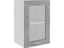 vidaXL Hängeschrank Glas Grau Sonoma 40x31x60 cm Holzwerkstoff