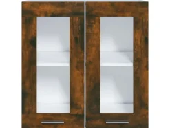 vidaXL Hängeschrank Glas Räuchereiche 60x31x60 cm Holzwerkstoff