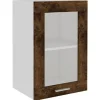 vidaXL Hängeschrank Glas Räuchereiche 40x31x60 cm Holzwerkstoff