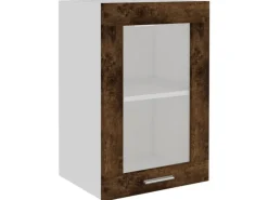 vidaXL Hängeschrank Glas Räuchereiche 40x31x60 cm Holzwerkstoff