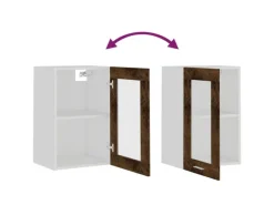 vidaXL Hängeschrank Glas Räuchereiche 40x31x60 cm Holzwerkstoff