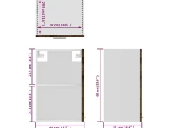 vidaXL Hängeschrank Glas Räuchereiche 40x31x60 cm Holzwerkstoff