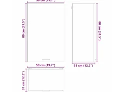 vidaXL Hängeschrank mit Tür Riga Altes Holz und Weiß 50 x 31 x 80 cm 884272