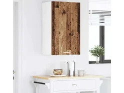 vidaXL Hängeschrank mit Tür Riga Altes Holz und Weiß 50 x 31 x 80 cm 884272