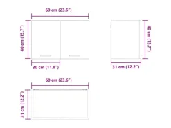 vidaXL Hängeschrank mit Tür Riga Weiß 60 x 31 x 40 cm Holzwerkstoff 884162