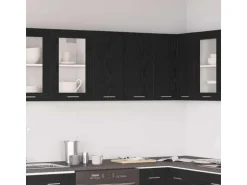 vidaXL Hängeschrank mit Tür Riga Schwarz Eichen-Optik 60 x 31 x 60 cm 863143