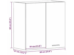 vidaXL Hängeschrank mit Tür Riga Schwarz Eichen-Optik 60 x 31 x 60 cm 863143