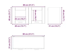 vidaXL Hängeschrank mit Tür Riga Weiß 80 x 31 x 40 cm Holzwerkstoff 884226