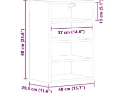 vidaXL Hängeschrank Riga Artisan-Eiche 40x29,5x60 cm Holzwerkstoff 854183