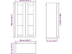 vidaXL Hängeschrank Riga Altholz 60 x 31 x 100 cm Holzwerkstoff 884392