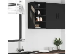 vidaXL Hängeschrank Riga Schwarz 30x29,5x60 cm Holzwerkstoff 854167