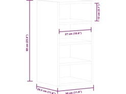 vidaXL Hängeschrank Riga Schwarz 30x29,5x60 cm Holzwerkstoff 854167