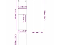 vidaXL Hängeschrank Riga Weiß 30 x 29,5 x 100 cm Holzwerkstoff 884458