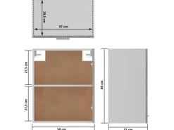 vidaXL Hängeschränke 2 Stk Betongrau 50x31x60 cm Holzwerkstoff