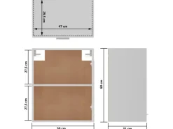 vidaXL Hängeschränke 2 Stk Weiß 50x31x60 cm Holzwerkstoff