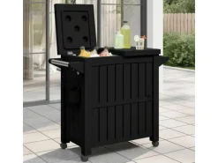 vidaXL 3-in-1 Servierwagen Schwarz Polypropylen