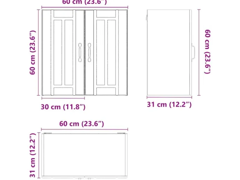 vidaXL Küchen-Hängeschrank Lucca Grau Sonoma Holzwerkstoff 853823
