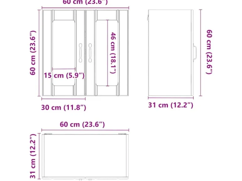 vidaXL Küchen-Hängeschrank mit Glastür Lucca Schwarz Holzwerkstoff 853908