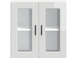 vidaXL Küchen-Hängeschrank mit Glastür Porto Hochglanz-Weiß 854149