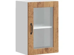 vidaXL Küchen-Hängeschrank mit Glastür Porto Altholz-Optik 854015