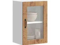 vidaXL Küchen-Hängeschrank mit Glastür Porto Altholz-Optik 854015