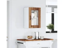 vidaXL Küchen-Hängeschrank mit Glastür Lucca Altholz-Optik 853775