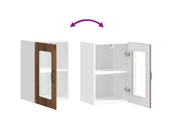 vidaXL Küchen-Hängeschrank mit Glastür Lucca Altholz-Optik 853775