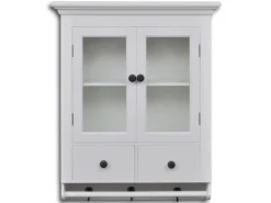 vidaXL Küchenhängeschrank mit Glastür Holz Weiß