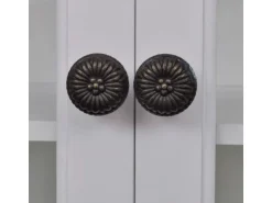 vidaXL Küchenhängeschrank mit Glastür Holz Weiß