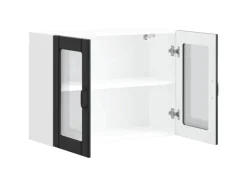 vidaXL Küchen-Hängeschrank mit Glastür Lucca Schwarz Holzwerkstoff 853848