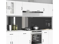 vidaXL Küchenrückwand 2 pcs Dunkelgrau 120 x 60 cm Gehärtetes Glas 3415511