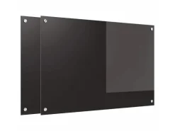 vidaXL Küchenrückwand 2 pcs Schwarz 90 x 60 cm Gehärtetes Glas 3415550