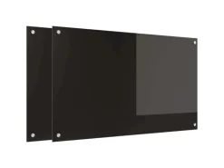 vidaXL Küchenrückwand 2 pcs Schwarz 100 x 60 cm Gehärtetes Glas 3415553