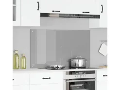 vidaXL Küchenrückwand Hellgrau 110 x 60 x 0,6 cm Gehärtetes Glas 42001306