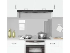 vidaXL Küchenrückwand Hellgrau 110 x 60 x 0,6 cm Gehärtetes Glas 42001306