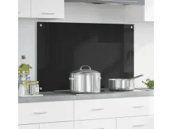 vidaXL Küchenrückwand Schwarz 100 x 60 cm Gehärtetes Glas 42018043