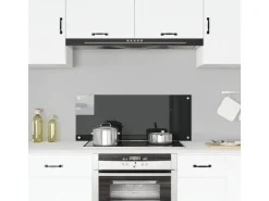 vidaXL Küchenrückwand Schwarz 100x40 cm Hartglas 249490